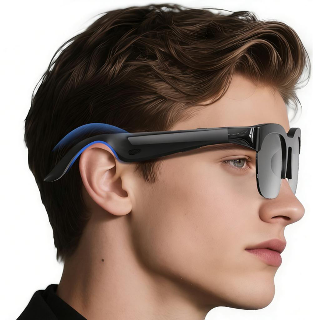 BT Smart Audio Glasses Real-Time 150+ Language Translation Bone-Conduction Music Glasses Built-in Speakers Voice Control