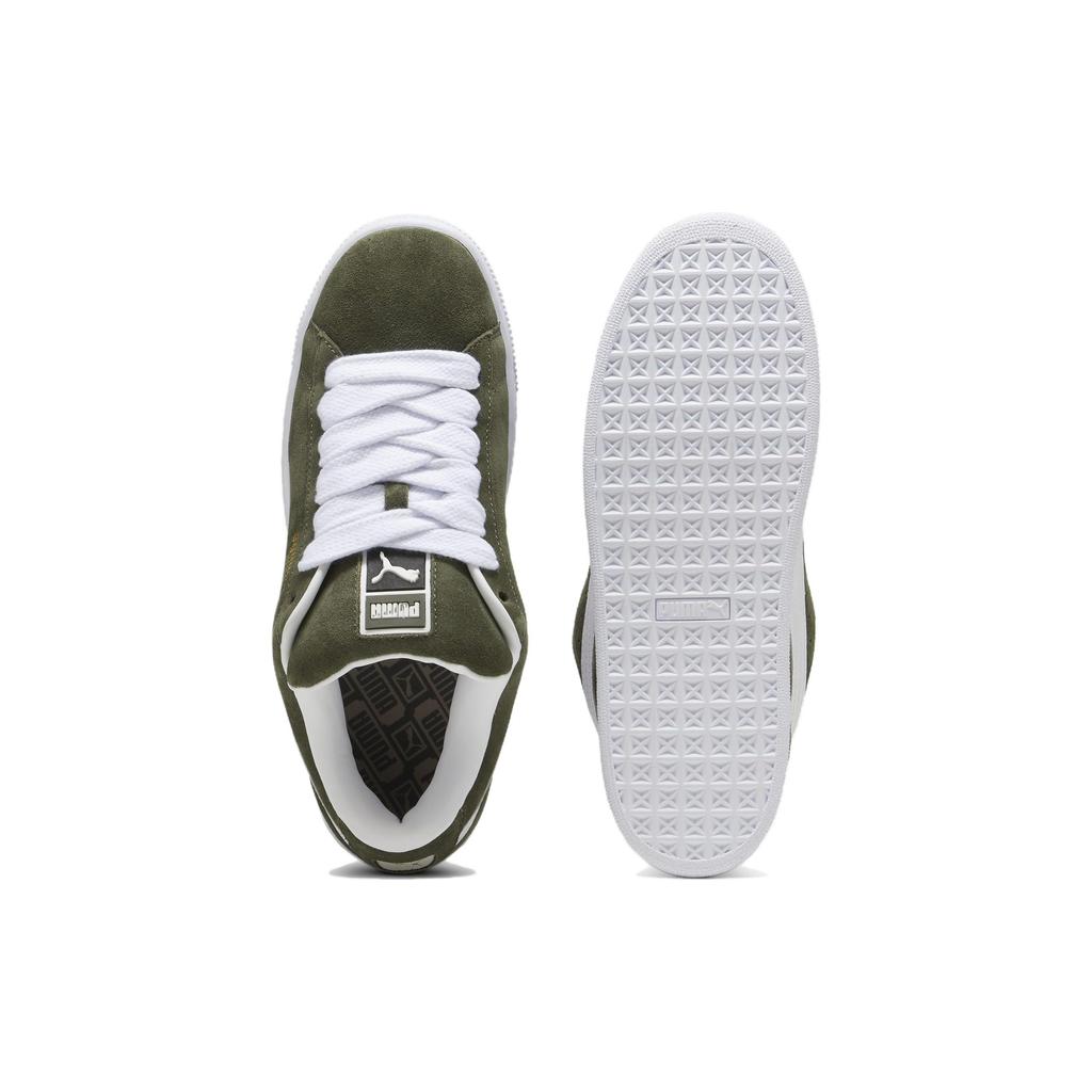 Puma Suede XL Dark Olive Unisex Sneakers Green White 395205-13