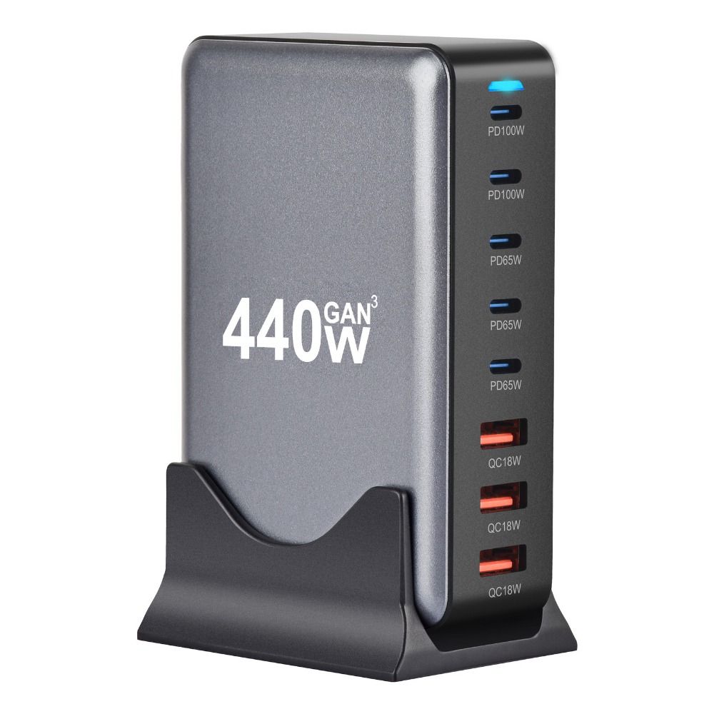 Адаптер для мобильного телефона 320 Вт/440 Вт 4USB+4PD/3USB+5PD Блок Зарядная станция GaN Планшет