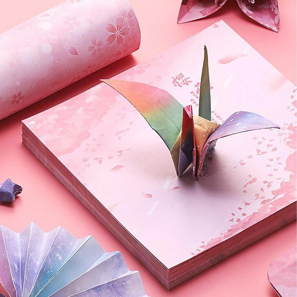 Origami Paper with Cherry Blossom 200 Colorful and Cute Patterned Paper Flower Cherry Blossom Origami Paper Large DIY Birthday Party Craft Patterned