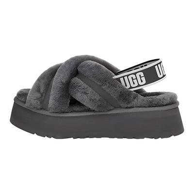 Disco Sheepskin Cross Comfort Fashion Sandals Женские сандалии Серые 1121550-CHRC