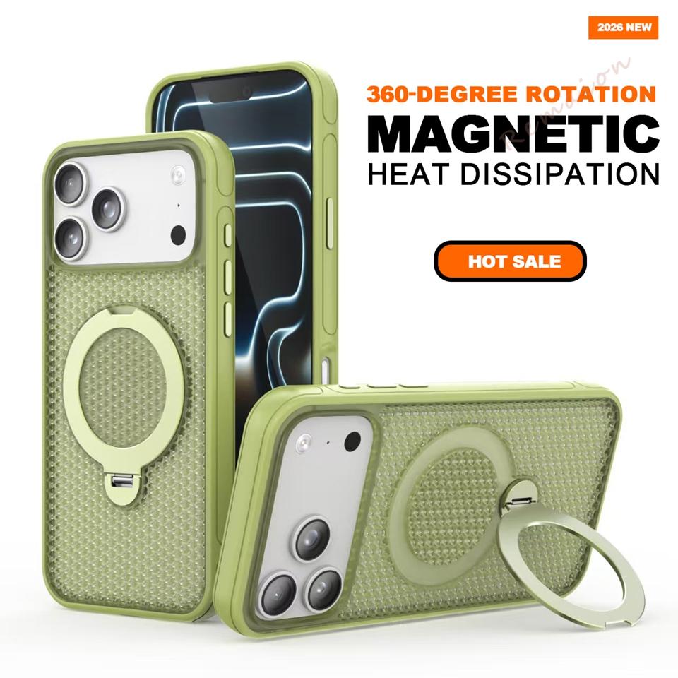 Stand Magnetic Phone Case For For Iphone 1 14 11 12 13 16 17 Pro Max Air Plus Heat Dissipation Shockproof Protector Cover