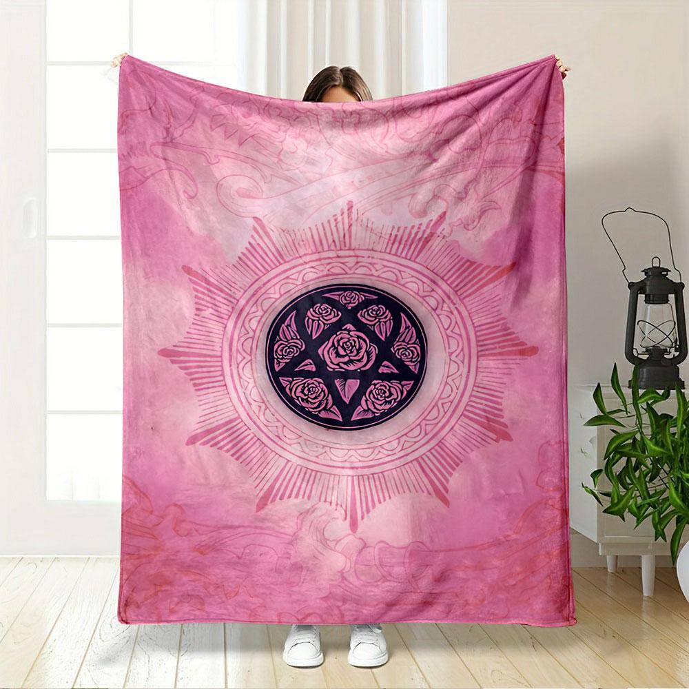 Pink Floral Pattern Blanket for all seasons blanket lunch break throw gift