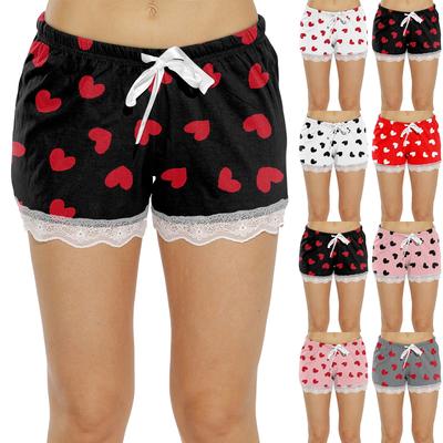 Женские домашние брюки с принтом Allover, пижамные брюки из кружева для сна, короткие брюки, пижамные брюки