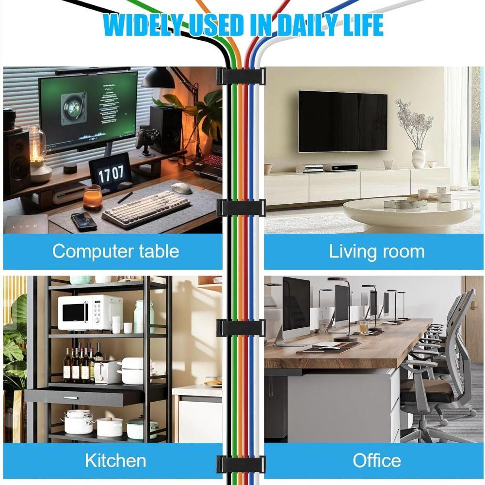 Self-adhesive Cable Organizer Plastic Cord Winder Cord Manager USB Cable Holder Desk Home Office