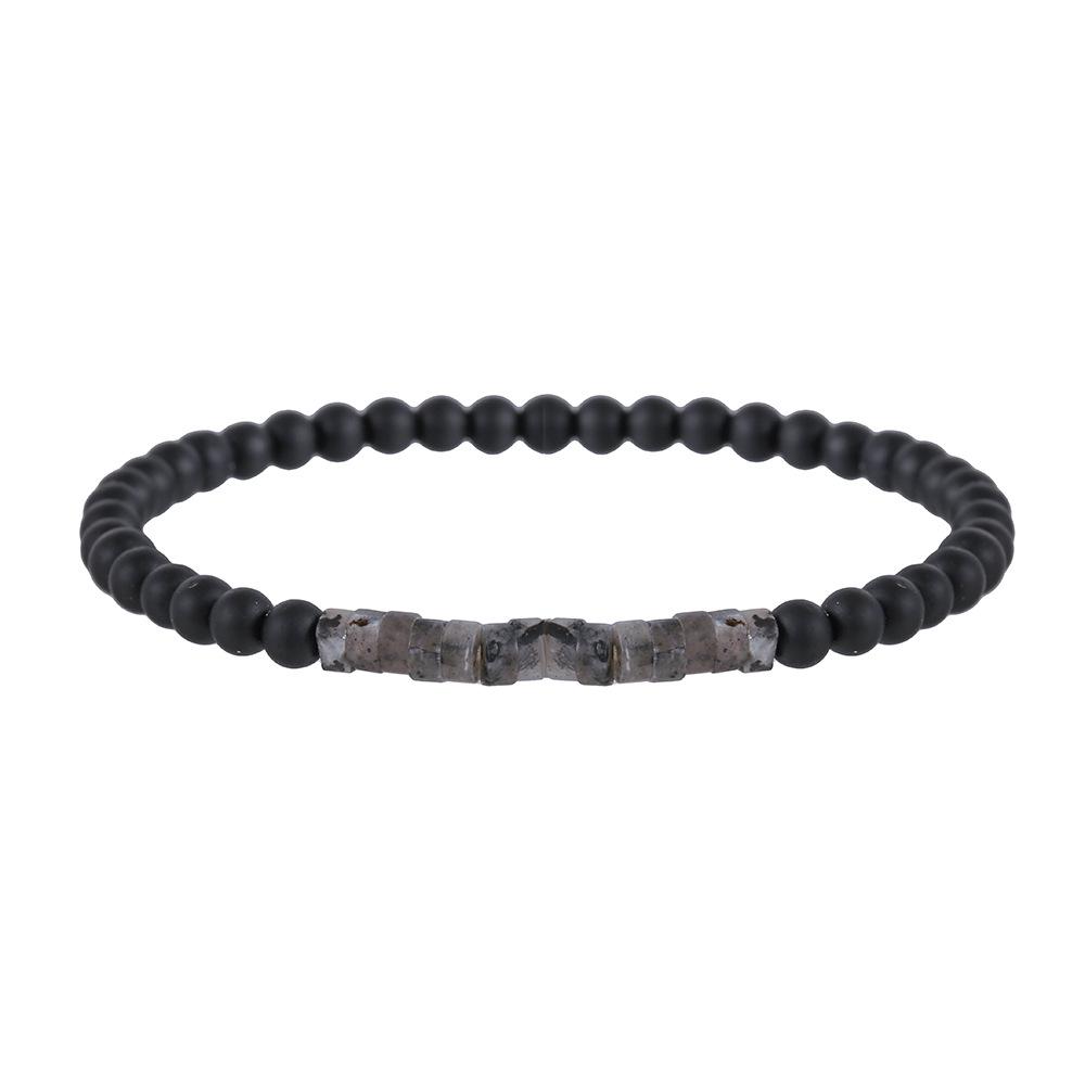 Модный мужской браслет из бирюзы с черным ониксом и сплава