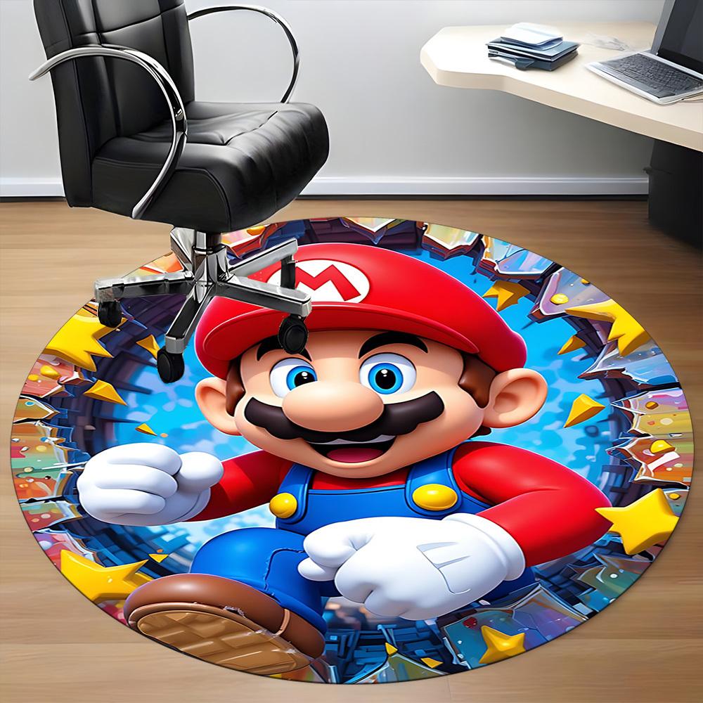1 шт. Круглый ковер для офиса Mario Adventure, под офисные стулья, спальня, гостиная, декор для дома a1022259
