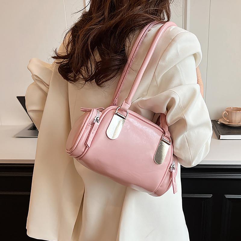 Versatile PU Leather Tote for Women Red Underarm Bags Single Shoulder Shopping Travel Traveler's Pack Simple Fashionable New