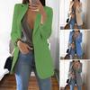 Women Suit Coat Lapel Long Sleeve Open Front Business Jacket with Pockets Solid Color Casual Workwear