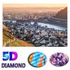 Diy 5d Diamond Painting Town Scenery Round Diamond Mosaic Embroidery