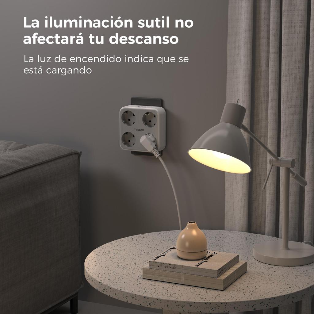 Tessan EU KR Plug Multi Outlets Power Strip with USB Ports Type C Wall Charger Electric Extension Socket Adapter for Home Office