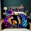 Комплект постельного белья в стиле скейтборд, комплект постельного белья в стиле хип-хоп, разноцветный радужно-фиолетовый хиппи, абстрактный рисунок граффити, полиэстеровый чехол-одеяло