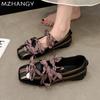 Мода Женщины балетки танцевальная обувь на плоской подошве дизайнерские туфли с квадратным носком женские тенденции мода новинка сладкие Мэри Джейн осень Mujer Zapatos