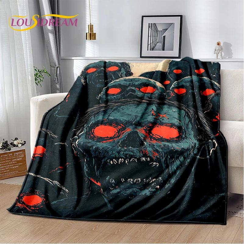2025 New Gothic Horror Character Skull Ghost Spirit Soft Blanket,Soft Throw Blanket for Home Bedroom Bed Sofa Picnic Travel Gift