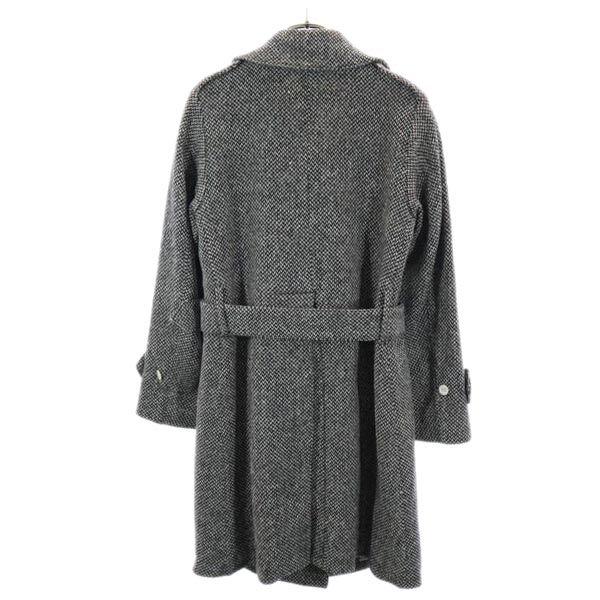 Mackintosh Wool Trench Coat 32 Black X White Women Used