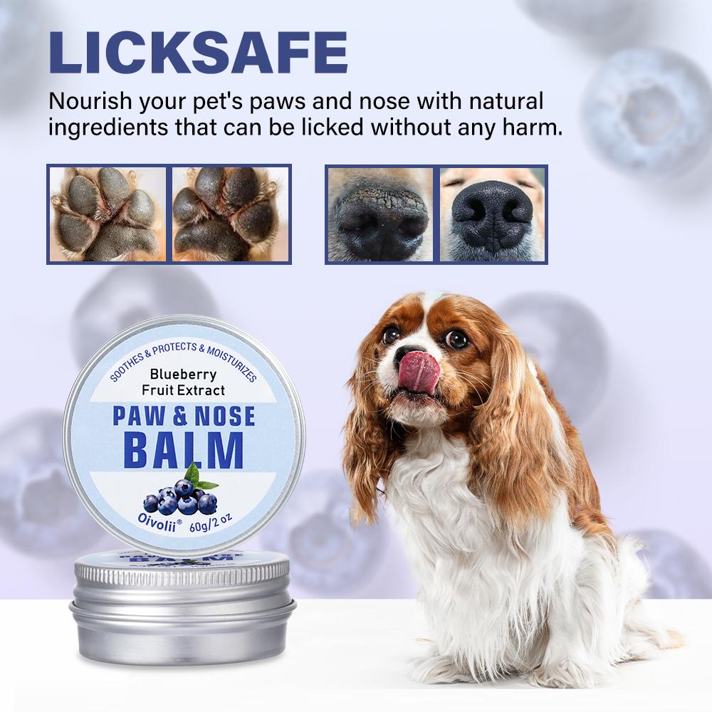 OIVOLII Blueberry Fragrance Dog Paw Balm Light Beige Safe For Sensitive Skin Fast Acting Protection Easy Application