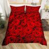 Valentine'S Day Rose Duvet Cover Set Romantic Couple Theme Bedding Set 3D Rose Comforter Cover Set Love Bedspread Twin King Size