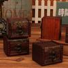Ретро Деревянный Ящик для Хранения Коричневый Сундук с Сокровищами Модный Винтажный Мини-Ящик Подарок