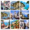 Приморский город Diy картина маслом по номерам наборы настенная художественная картина домашний декор акриловая краска на холсте