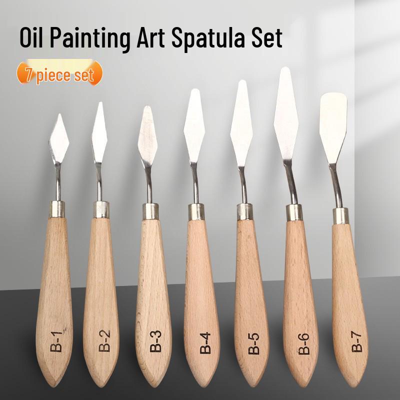 Oil Painting Palette and Spatula Set: Knife Set for Acrylic, Gouache, and Pigment