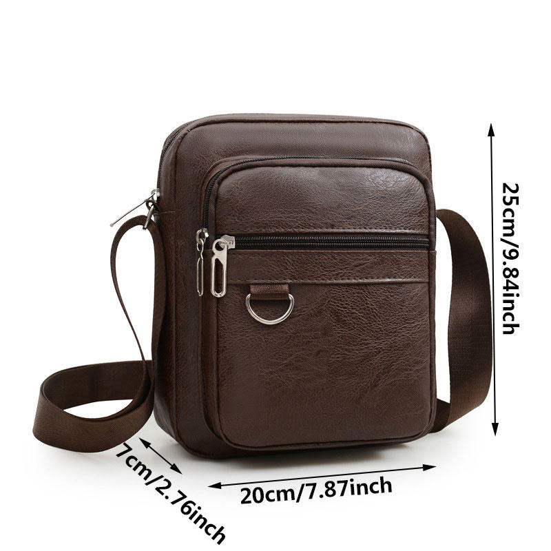Многослойная деловая кожаная сумка через плечо для мужчин, легкая дорожная повседневная сумка-мессенджер