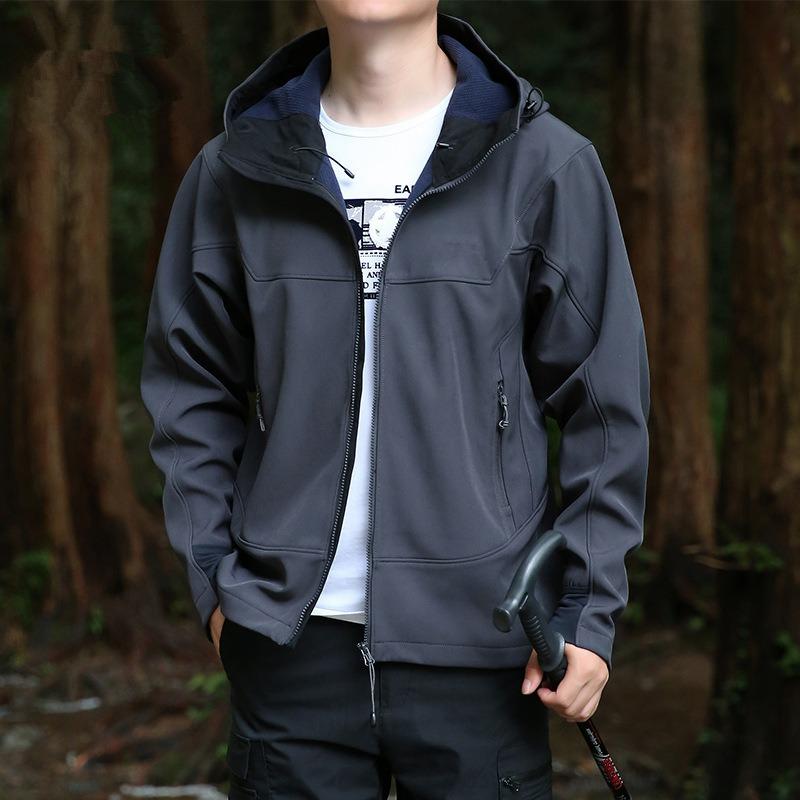 Осенняя ветровка, мужская верхняя одежда с капюшоном, пальто, мужская свободная повседневная куртка на молнии на молнии, модная одежда для альпинизма