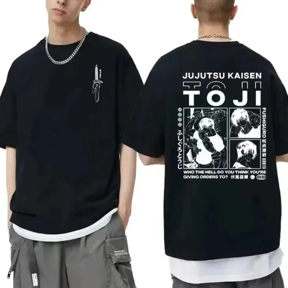 Men Women Japanese Anime Jujutsu Kaisen Fushiguro Toji Graphic T-shirt Fashion Oversized T Shirts Male Manga Fashion Cotton Top