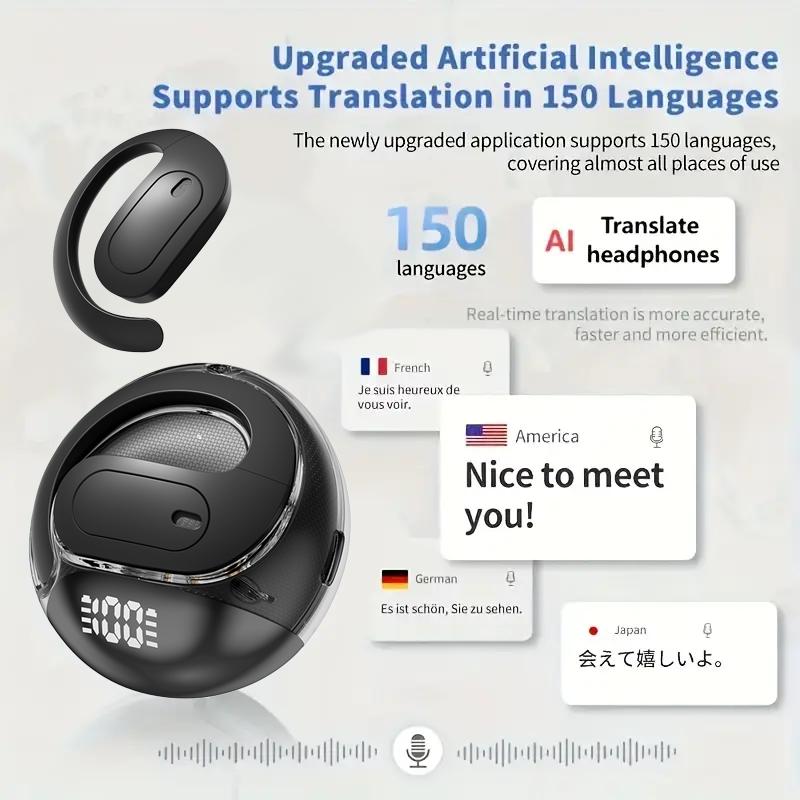Новые беспроводные наушники TWS Очень интересные и эффективные наушники с функцией перевода языка с помощью искусственного интеллекта, переворачивающиеся, быстрый перевод Зарядка Type-C через приложение