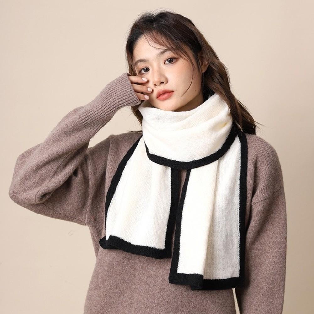 Thicken Knitted Scarfs Large Plush Neckerchief Simple Winter Scarf Women