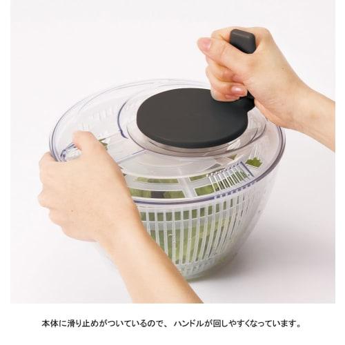 World Create Salad Spinner, Small, Easy-to-Clean Vegetable Drainer, Mini, Made In Japan, Black, ViV, Size 21cm Diameter X 14cm High, Small, Perfect Fo