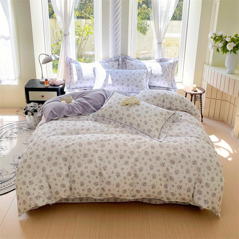 Premium 100% Cotton Bedding Set 3 Piece Duvet Cover Set (1 Duvet Cover 2 Pillowcase) Breathable Hypoallergenic Single/Double Bed