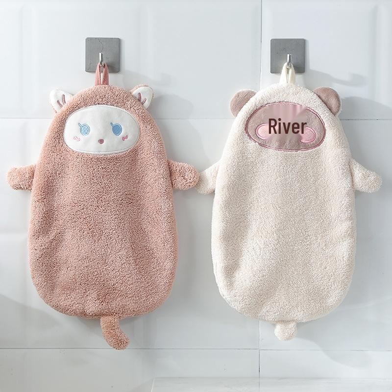 JINGRUIXIANG Cute Chick Absorbent Double-Layer Hand Towel (2-Pack)
