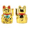 4 Inch Lucky Cat Decor Hand Waving Welcoming Cat for Home Desk Ornament Gift Giving Gold