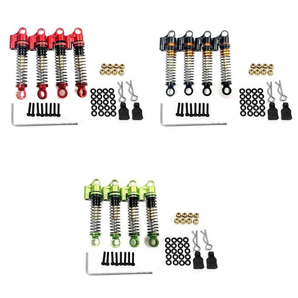 4pcs Aluminum Alloy 1/24 Front Rear Shock Absorber For Axial SCX24 RC Car Part RC Car Accessories Replacement Parts