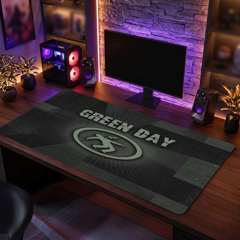 Green Day Print Large Mouse Pad Smooth Surface Anti?Slip Desk Mat For Gaming Office Laptop Decoration