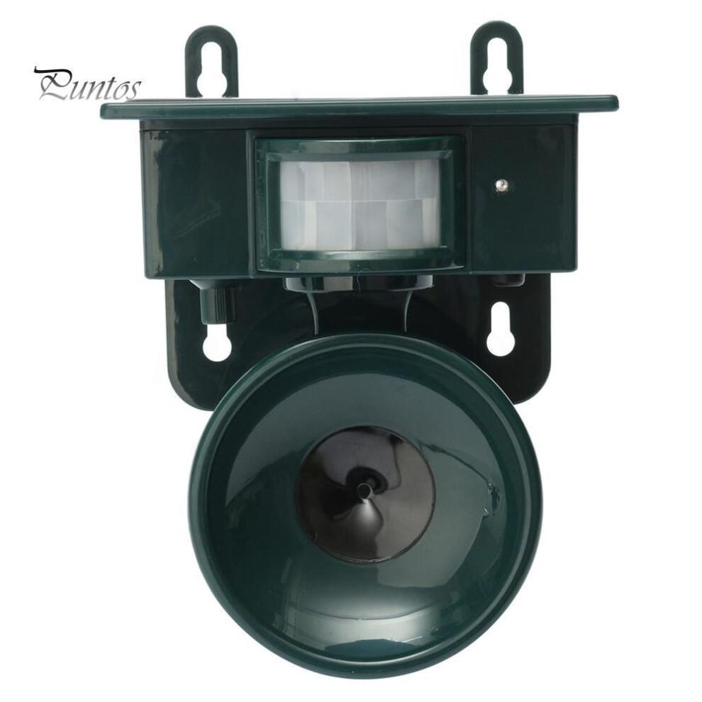 (green) Solar Powered Outdoor Ultrasonic Pest Bird Crow Animal Repeller Repellent Scarer