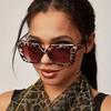 Модные очки Leopard Square для женщин - Градиентные линзы Антибликовые солнцезащитные очки для отпуска и пляжной вечеринки