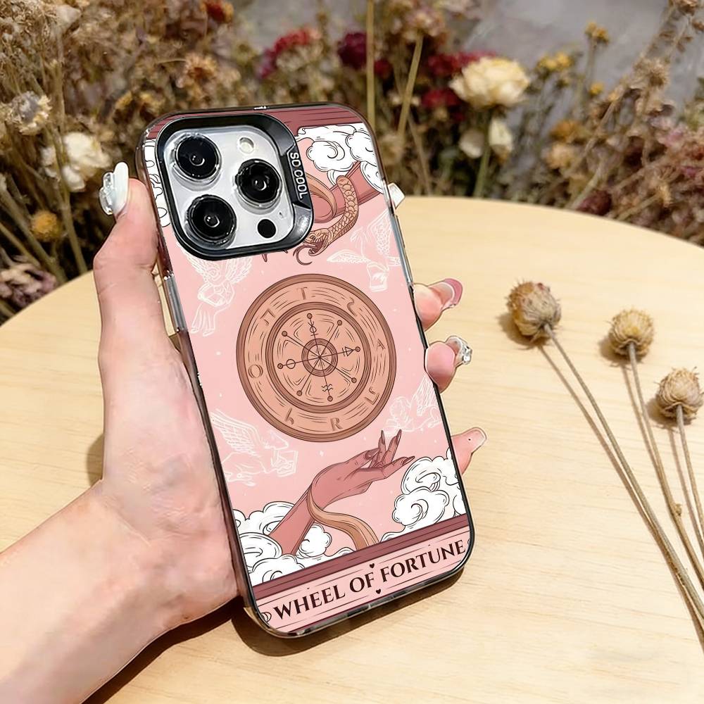 Чехол для телефона Tarot Луна Звезда S-Солнце Для iPhone 17,16,15,14,13,12,11 Plus,Pro Max,XS, Цветной Серебристый Черный Чехол