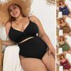 High Waist Plus Size Bikini Women's Swimsuit - European & American Style