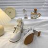Модные универсальные туфли Мэри Джейн с юбкой, одинарные туфли, французский толстый каблук, ремешок с пряжкой на одно слово, открытый вырез, высокие каблуки, женские