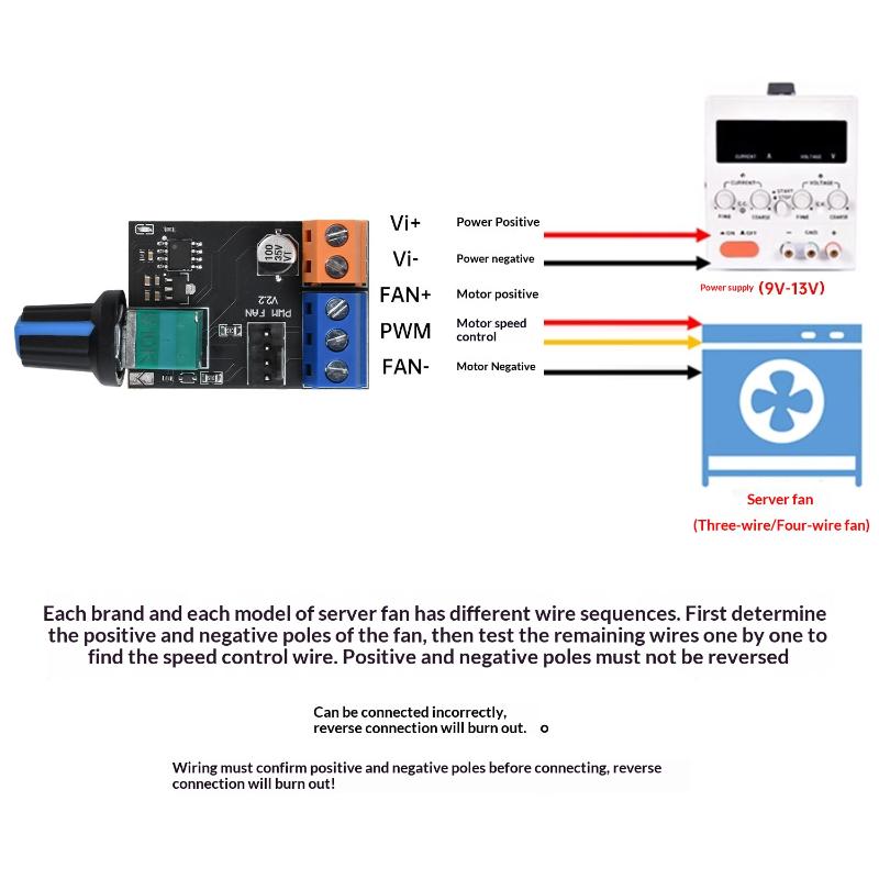Dc12V Pwm Fan Speed Controller Module With Switch 3/4 Wire Motor Governor Electric Fan Speed Control Knob For Computer Pc Case