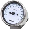 Daytona Motorcycle Mechanical Stainless Steel RPM 15642 Tachometer, Body/White Panel/White LED, 60mm, 12,000 Display,