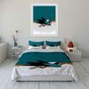 Shark Graphic with Hockey Stick Print Bedding Set Duvet Cover Pillowcases (1* Duvet Cover 2* Pillowcases Do Not Include Comforter)