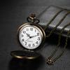 Pocket Watch Antique Retro Skeleton Gear Crown Pendant Watch Chain Necklace Pocket Watch Bronze