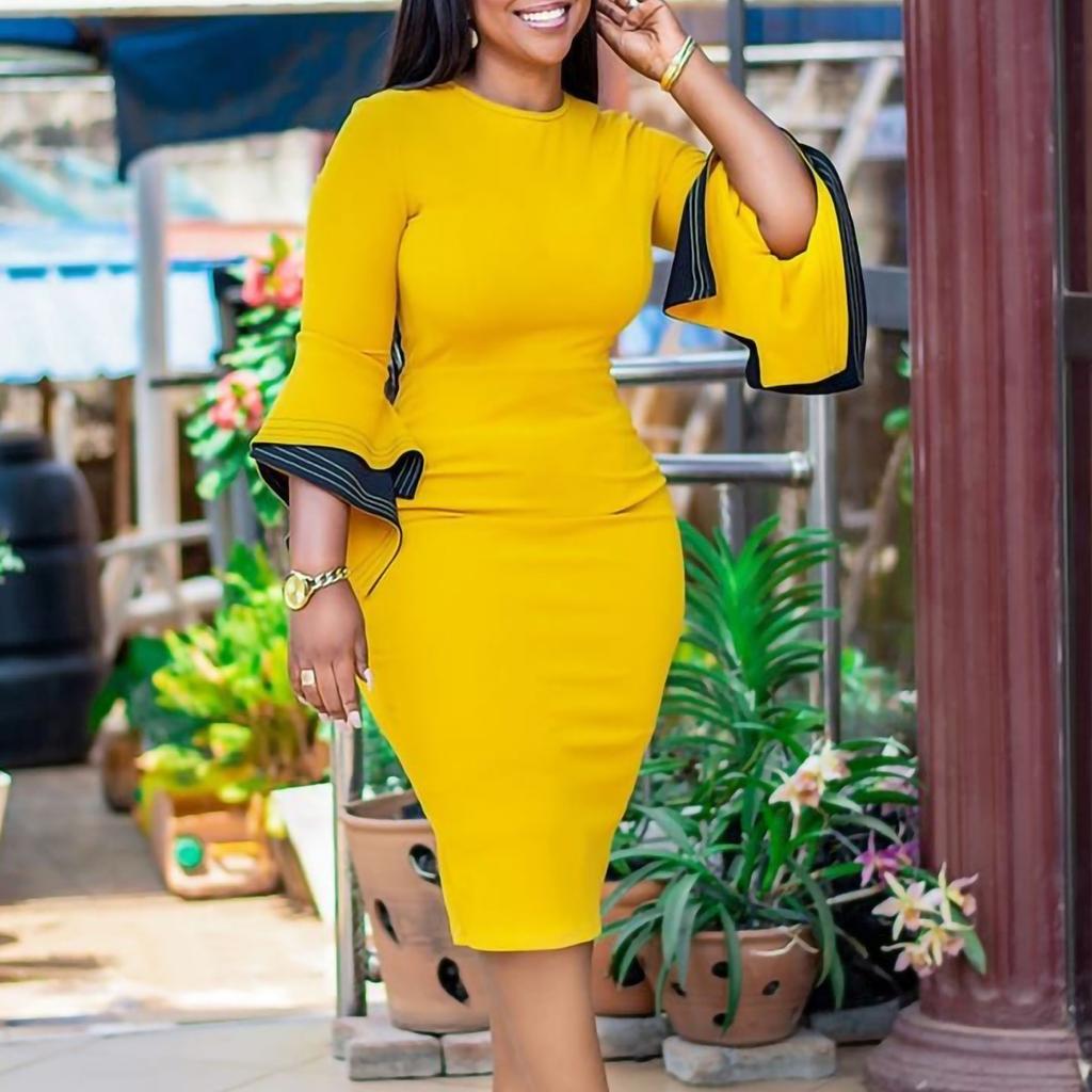 Autumn and Winter Women's Dresses Plus Size Fashion Temperament Elegant Package Hip OL Pencil Dress