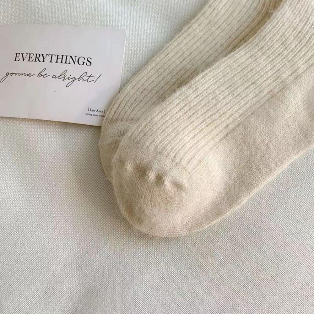 Thick Fuzzy Wool Socks Cashmere Long Socks Fashion Winter Warm Velvet Socks For Women