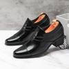 Classic Black Men's High-Heeled Shoes High-quality Social Shoes Male Pointed-toe Leather Formal Shoes for Man Chaussure Hommes