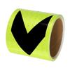 ПВХ 10см*10м Светоотражающие сигнальные ленты с печатью стрелок Флуоресцентный желто-черный Водонепроницаемые светоотражатели Наклейки Полоса для грузовика