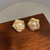 Zircon Camellia Pearl Stud Earrings Niche French Elegant High-end Earrings Fashion Light Luxury Versatile Earrings