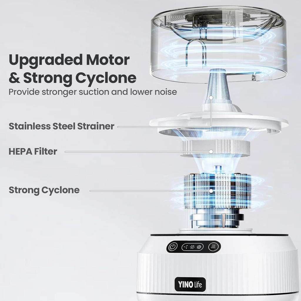 Пылесос для ухода за собаками, более сильное всасывание 13 кПа, 99,9% пылесос для шерсти домашних животных для выпадения шерсти с 5 профессиональными инструментами для ухода, чашка емкостью 1,5 л для стрижки шерсти собак и кошек